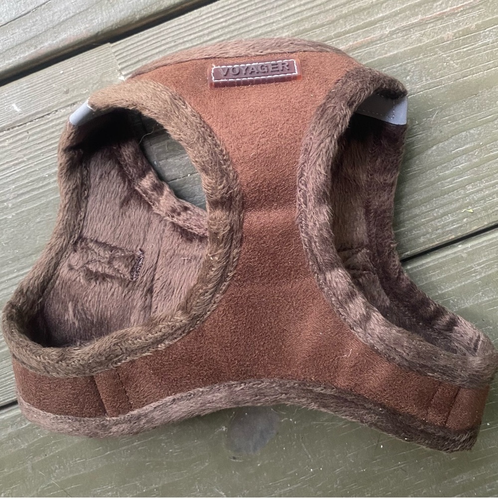 Voyager padded plush pet harness brown size S